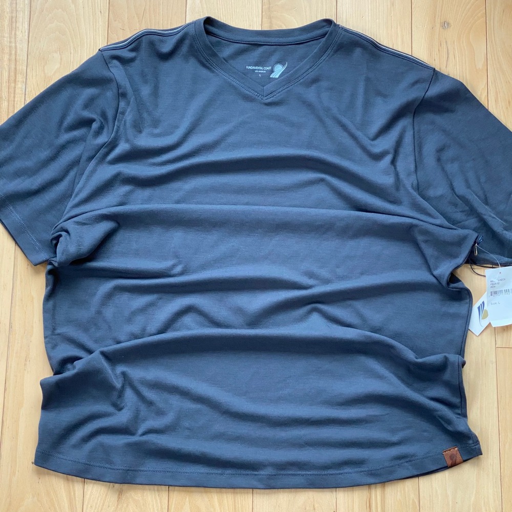 Fundamental Coast Seawool & Sorona Sustainable Men's Tee Casual Polished Luxe- L